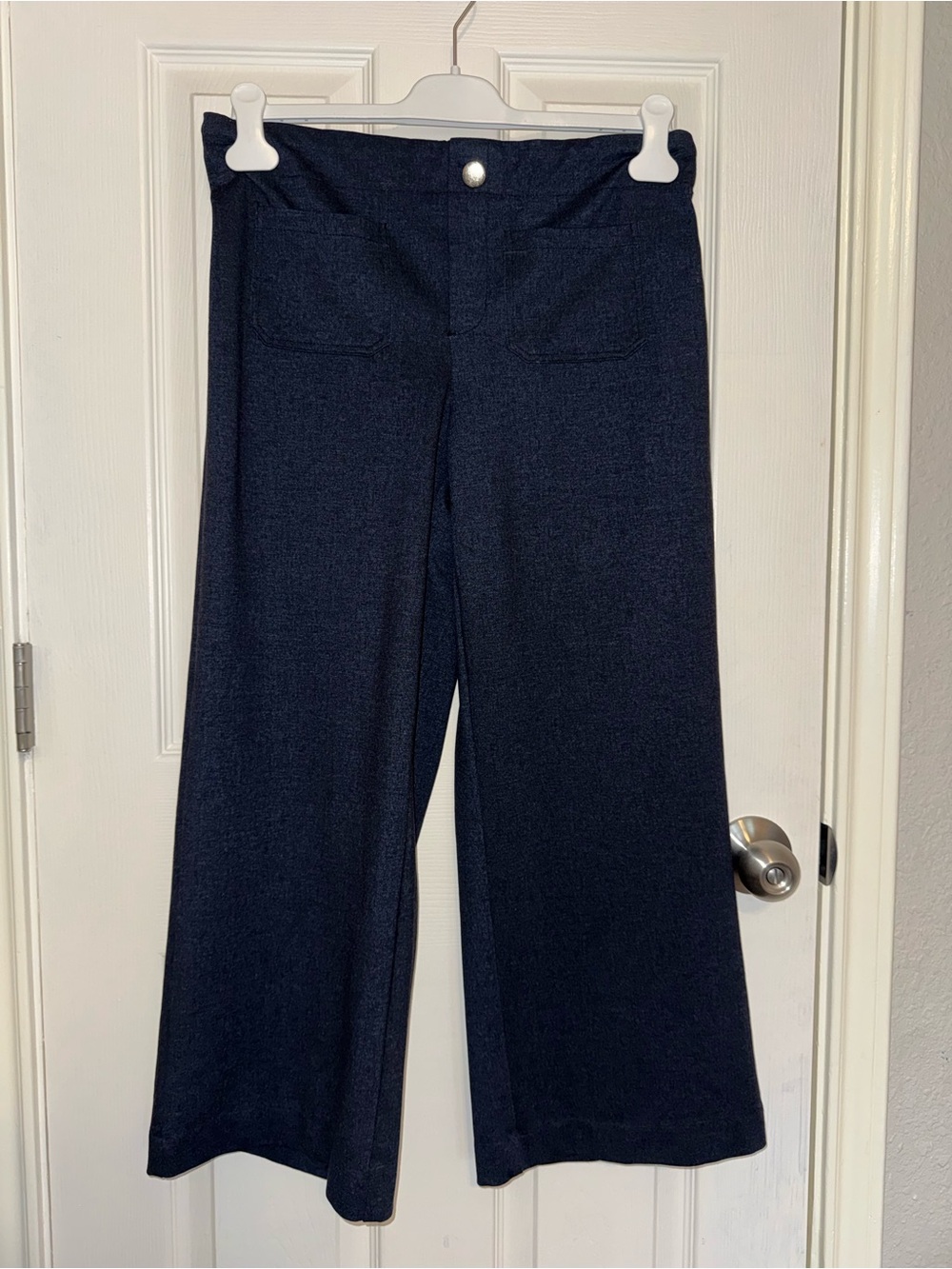 Jules & Leopold Wide-Leg Navy Pull-On Pants
